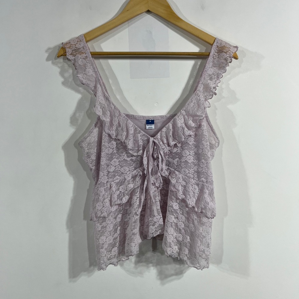 Old Navy Dainty Coquette Boho Festival Lace Babydoll Camisole Top Womens Medium
